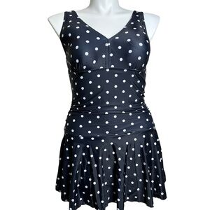 Summer Mae Black Polka Dot Swimsuit NWT Large